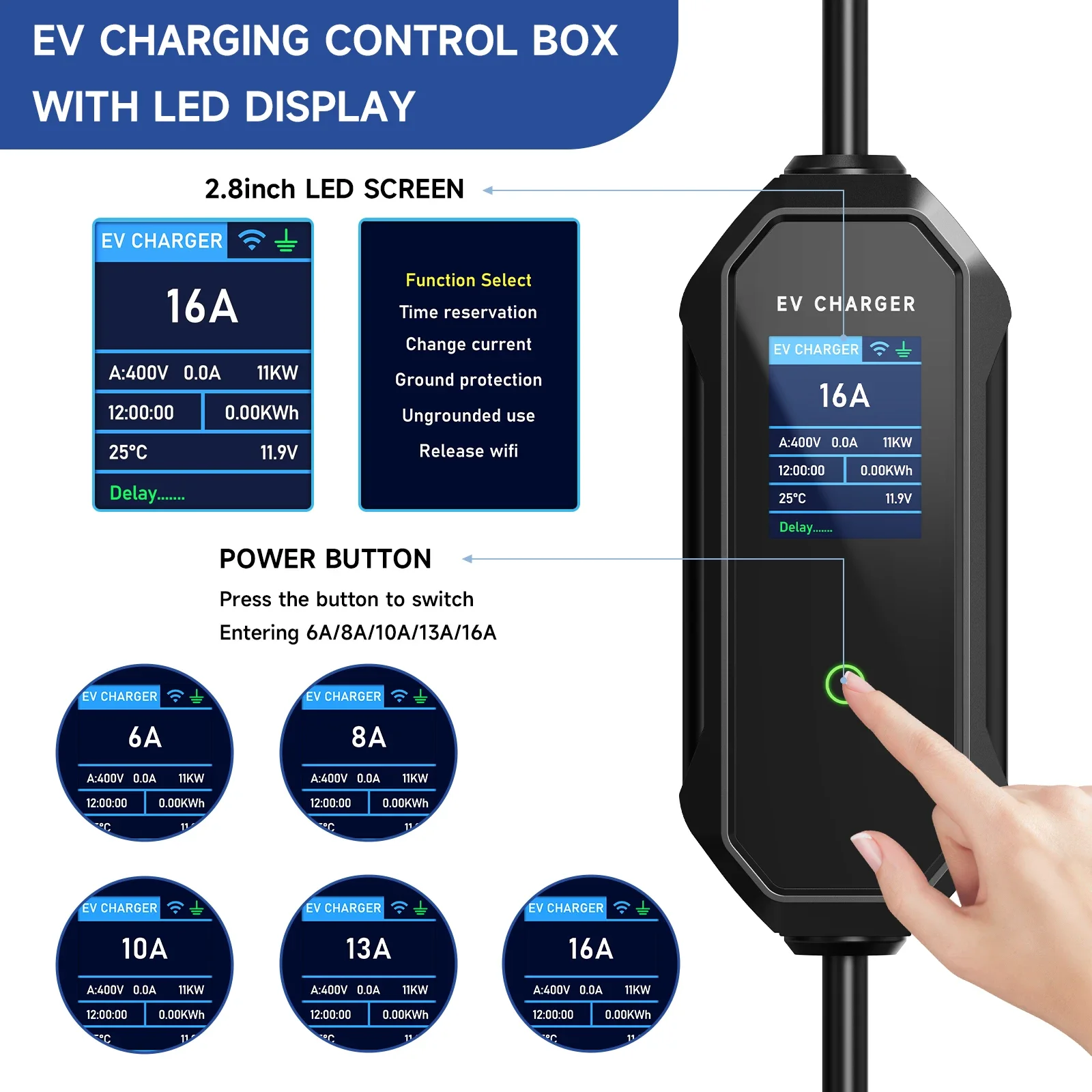 شاحن سيارات كهربائية AFEEV بقو - مراجعة Type 2 Portable Ev Charger 11Kw Cee وسعره
