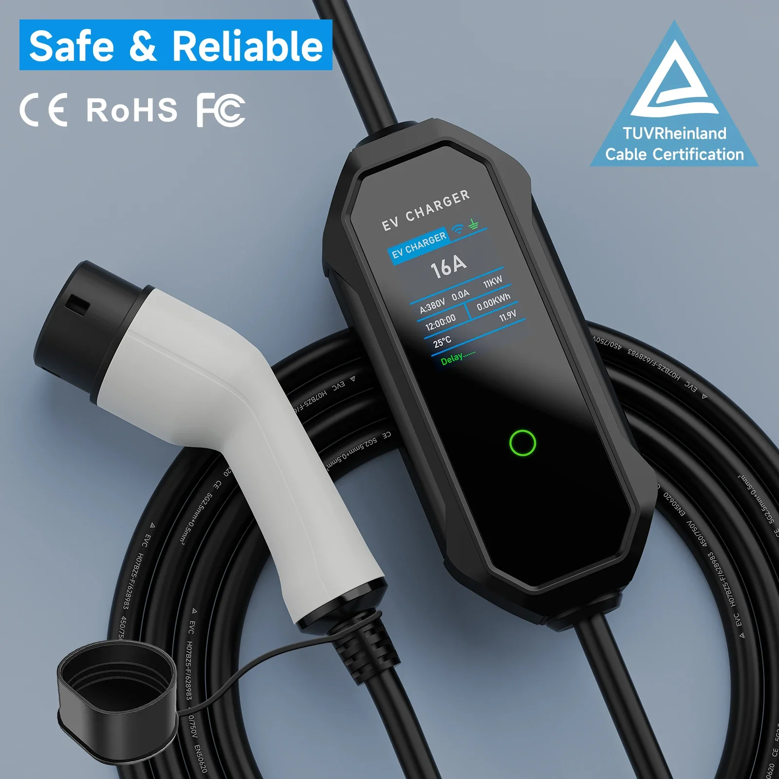شاحن سيارات كهربائية AFEEV بقو - مراجعة Type 2 Portable Ev Charger 11Kw Cee وسعره