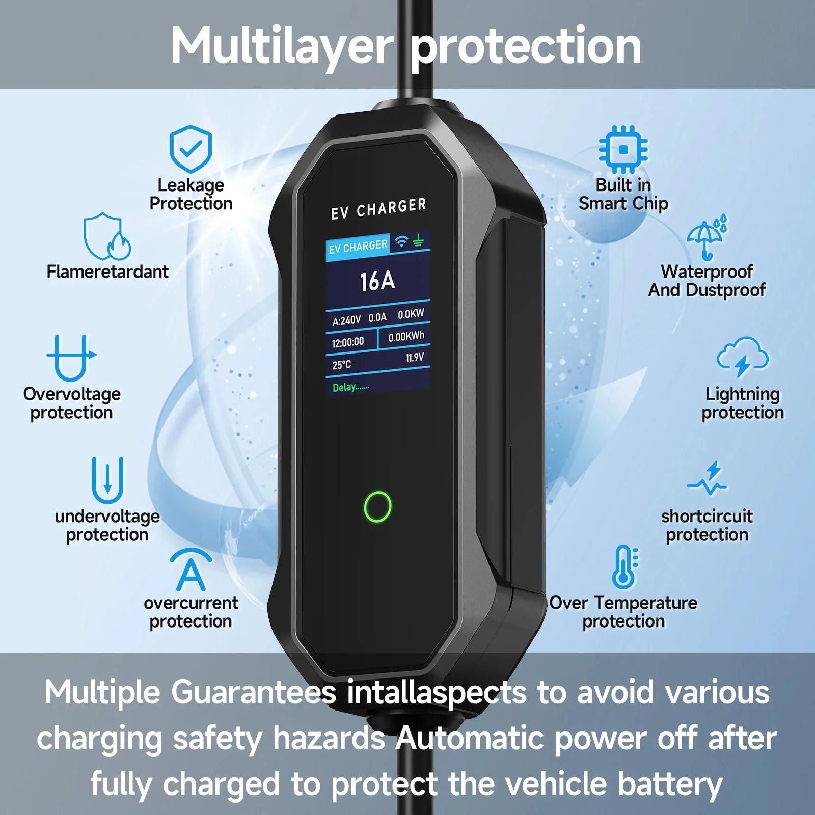 شاحن سيارات كهربائية AFEEV بقو - مراجعة Type 2 Portable Ev Charger 11Kw Cee وسعره